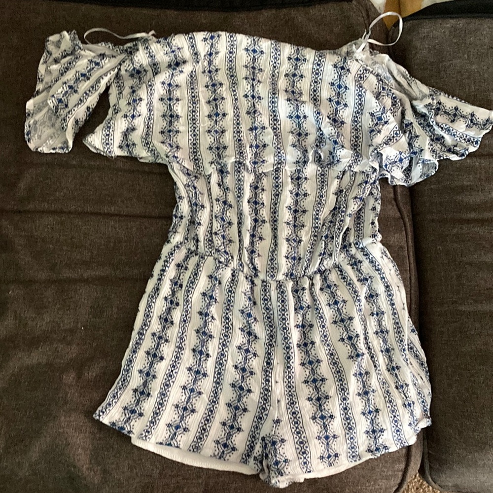 Girls lightweight cold should strapless romper